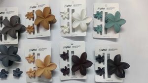 Flower Hair Clips - Set of 6