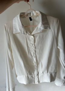 Chic White Button-Up Shirt