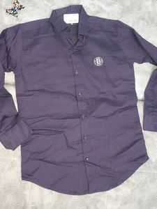 Stylish Dark Purple Button-Up Shirt 10-12 y