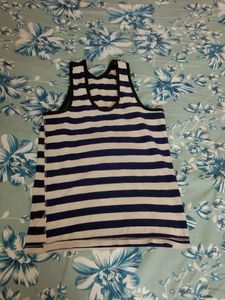 Striped Navy Blue Vest (baniyan) For Kids Used