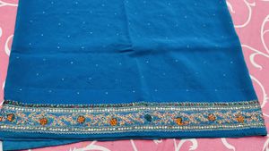 Beautiful Blue Embroidered Saree