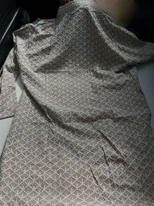 Men's Beige Embroidered Kurta