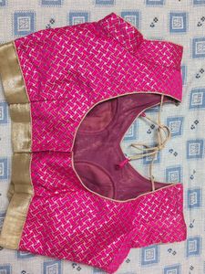 Vibrant Pink Brocade Blouse