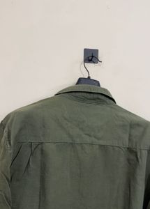 Men's Olive linen Green Casual Shirt