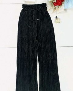 Black Pleated Wide Leg Pants