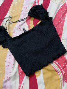 Chic Smocked Square Neck Crop Top