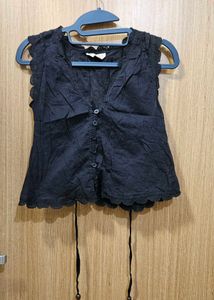 Button-Down Sleeveless Top