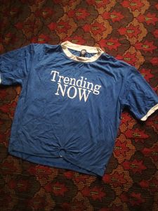 Blue Womens Crop Top