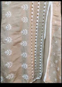 Elegant Beige Embroidery kurta