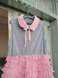 Girl Pink Tulle Ruffle Dress