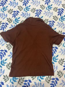 brown coloured crop top