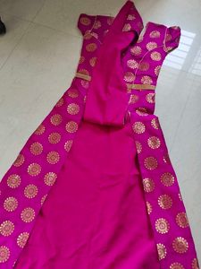 Pink &amp; Gold Anarkali Dress