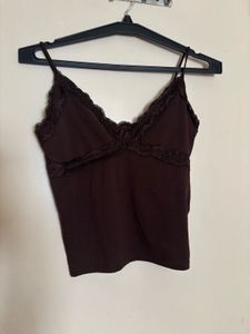 NUON Lace Trimmed top Xs