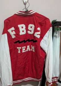 Red &amp; White Bomber Jacket