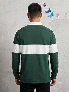 Men's Striped Long Sleeve Rugby Shirt
