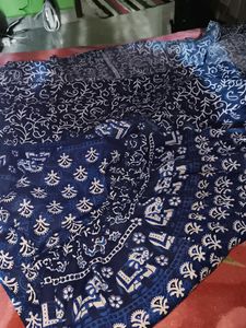Blue &amp; White Patterned Ethnic Skirt