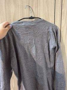 Grey Embellished Smiley Face Sweater