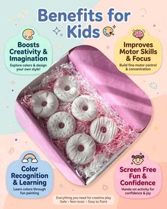 Adorable set of 6 donut-shaped kids painting kit