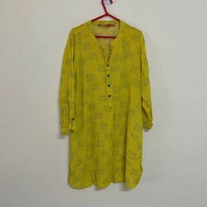 Vibrant Yellow Printed Kurta