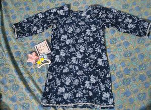 Blue Floral Short Kurti 💙