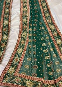 Embroidered Green saree