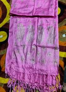 Elegant Pink stole with golden print dupatta ✨💓