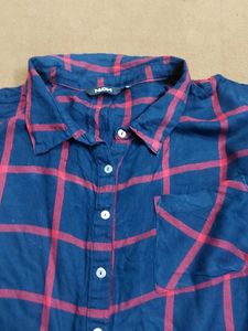 Crop check shirt for women