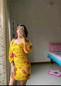 Chic Ruched Floral Mini Dress