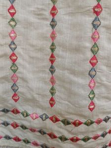 Cream Embroidered Set with Dupatta