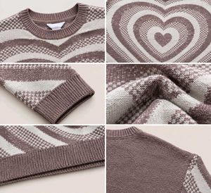 HEART PATTERN KNIT SWEATER