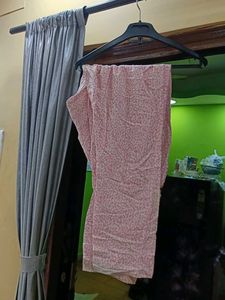 Light Pink Printed Kurta with Pant and Dupatta Set