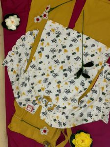 Cute Heart Print Kurta Set