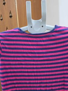Pink &amp; Navy Striped T-Shirt