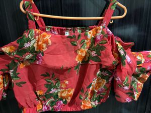 Off-Shoulder Floral Print Top