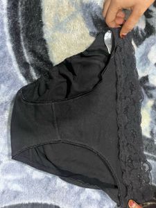 Black Lace Trim Briefs