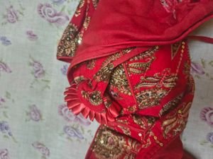 Red Bridal Designer Blouse with Golden Embroidery