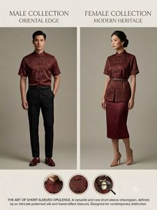 Unique Red &amp; Black Patterned Men's Kurta