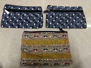 Chic Designer Zipper Pouches (Set of 3)