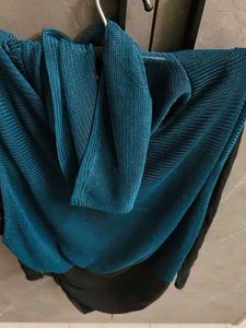 Teal &amp; Black Ruched Dress