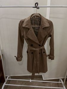 DOUBLE BREASTED TAN KHAKI  TRENCH COAT