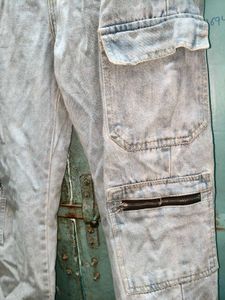 Light Wash Cargo Jeans
