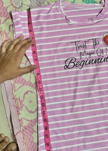 Pink Striped Graphic Tee