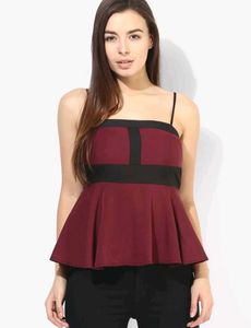 Stylish Red Peplum Top