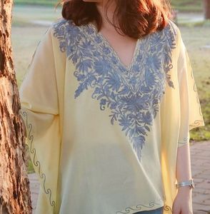 Embroidered Yellow Kurta