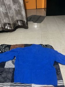 Cozy Blue Cable Knit Sweater