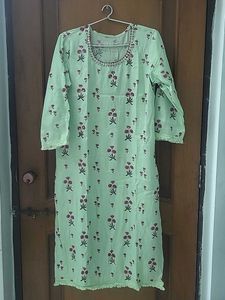 beautiful Silk pista color kurti plazzo new