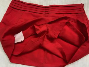 Chic Red Mini Skirt With Builtin Shorts