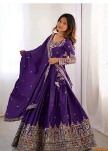 Unstitched Embroidered Lehenga Choli