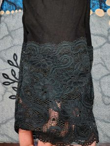 Lace Trim Leggings (White &amp; Black)