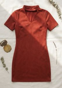 Chic Suede Bodycon Dress